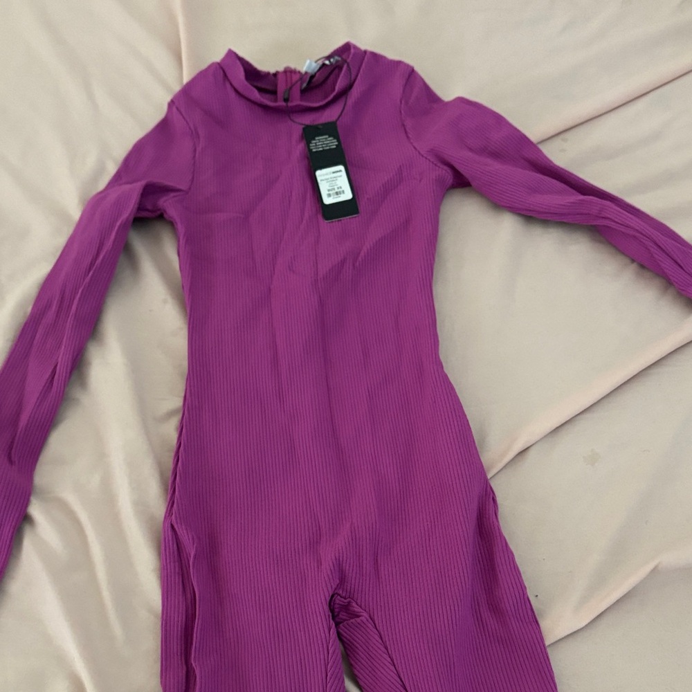 Fashion Nova Magenta Ribbed Bodysuit